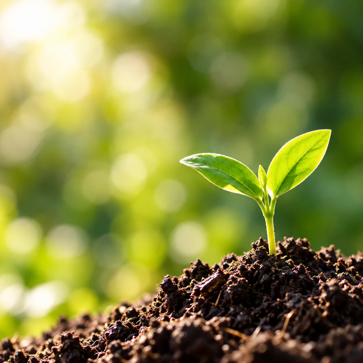 Illustrative seedling growing in soil